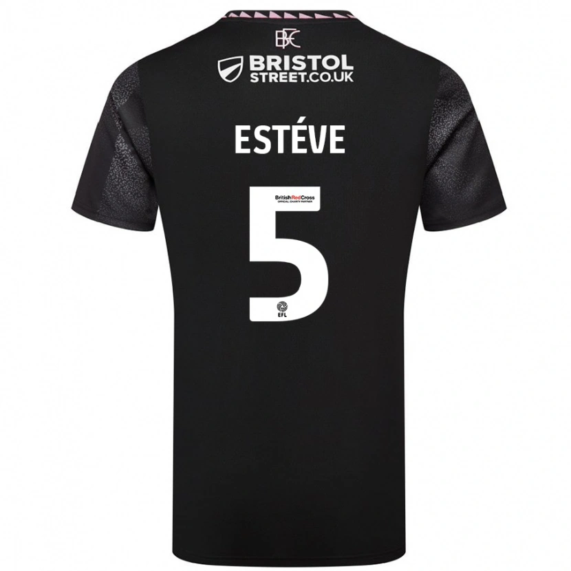 Danxen Hombre Camiseta Maxime Estève #5 Negro 2ª Equipación 2024/25 La Camisa México