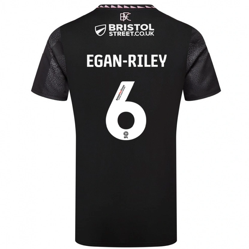 Danxen Hombre Camiseta Cj Egan-Riley #6 Negro 2ª Equipación 2024/25 La Camisa México