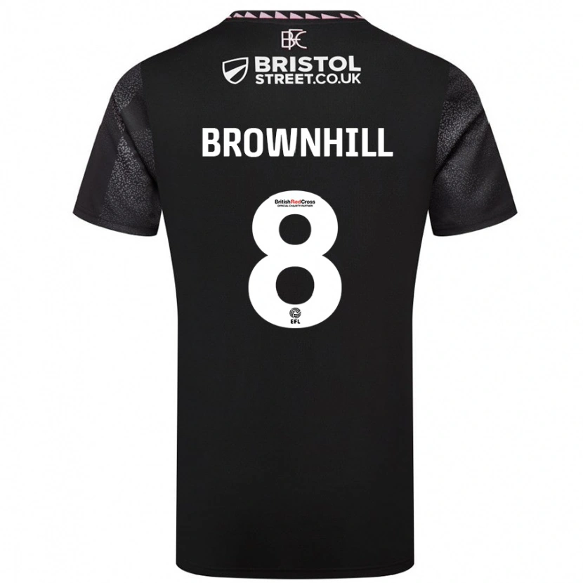 Danxen Hombre Camiseta Josh Brownhill #8 Negro 2ª Equipación 2024/25 La Camisa México