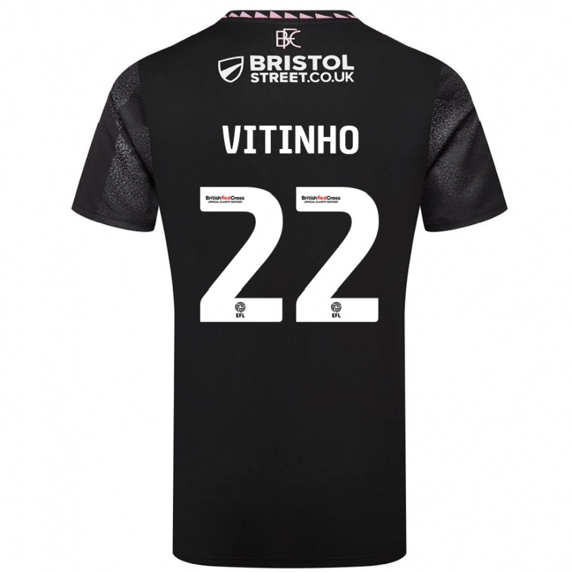 Danxen Hombre Camiseta Vitinho #22 Negro 2ª Equipación 2024/25 La Camisa México