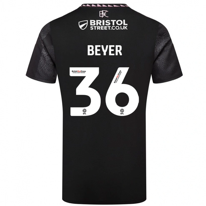 Danxen Hombre Camiseta Jordan Beyer #36 Negro 2ª Equipación 2024/25 La Camisa México