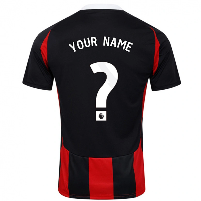Danxen Hombre Camiseta Su Nombre #0 Negro Rojo 2ª Equipación 2024/25 La Camisa México