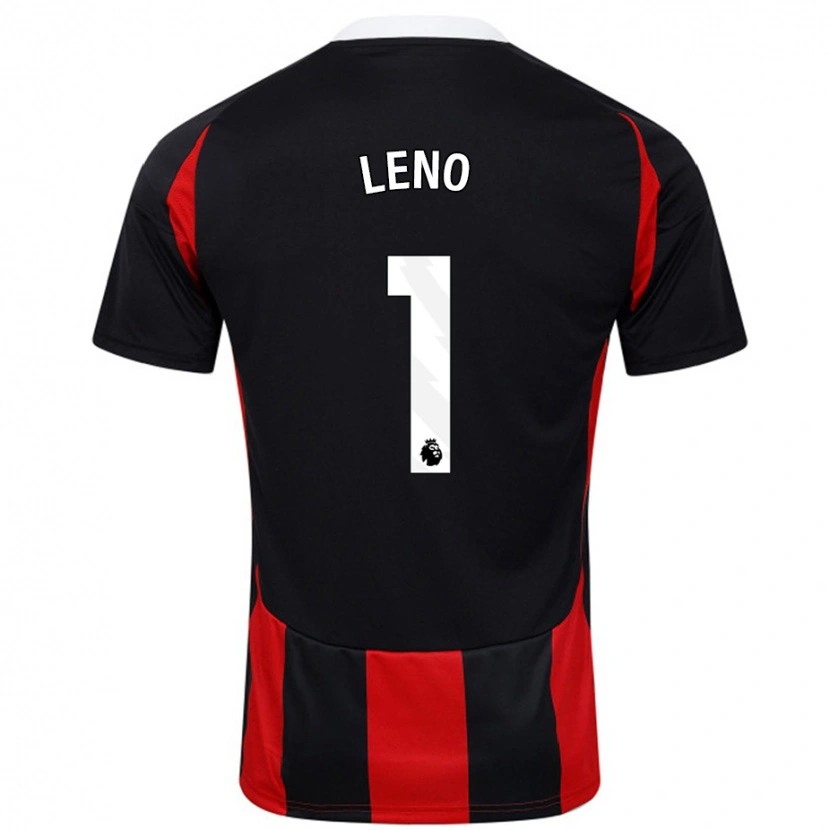 Danxen Hombre Camiseta Bernd Leno #1 Negro Rojo 2ª Equipación 2024/25 La Camisa México