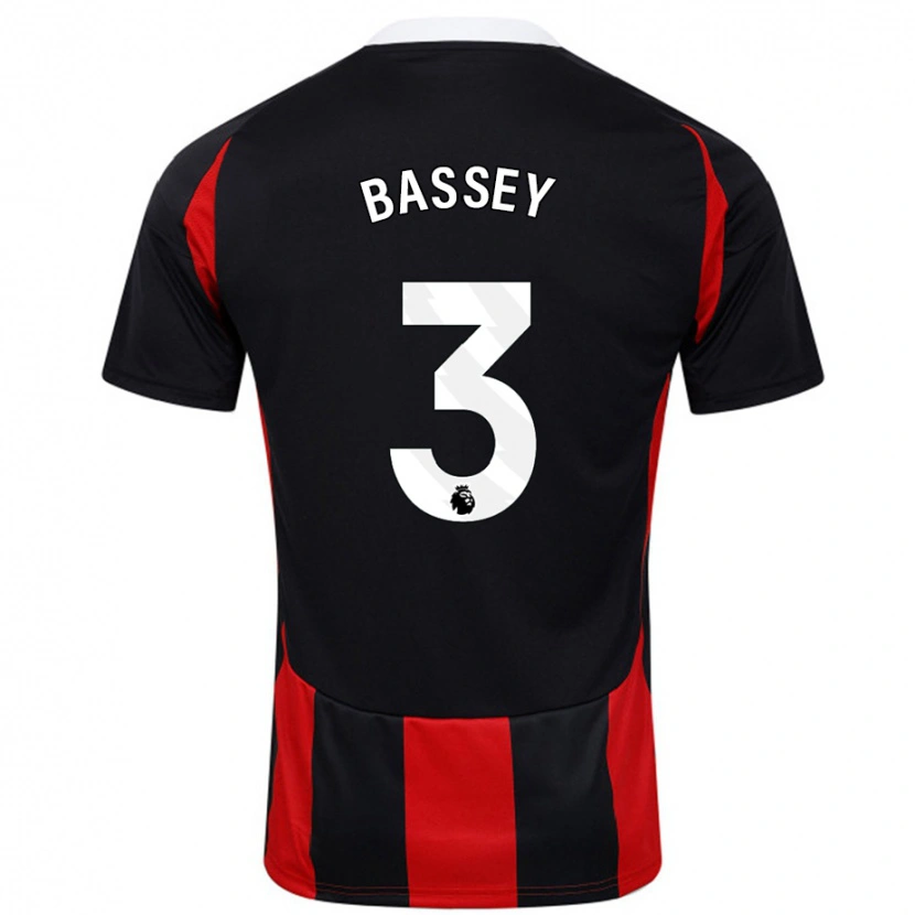 Danxen Hombre Camiseta Calvin Bassey #3 Negro Rojo 2ª Equipación 2024/25 La Camisa México