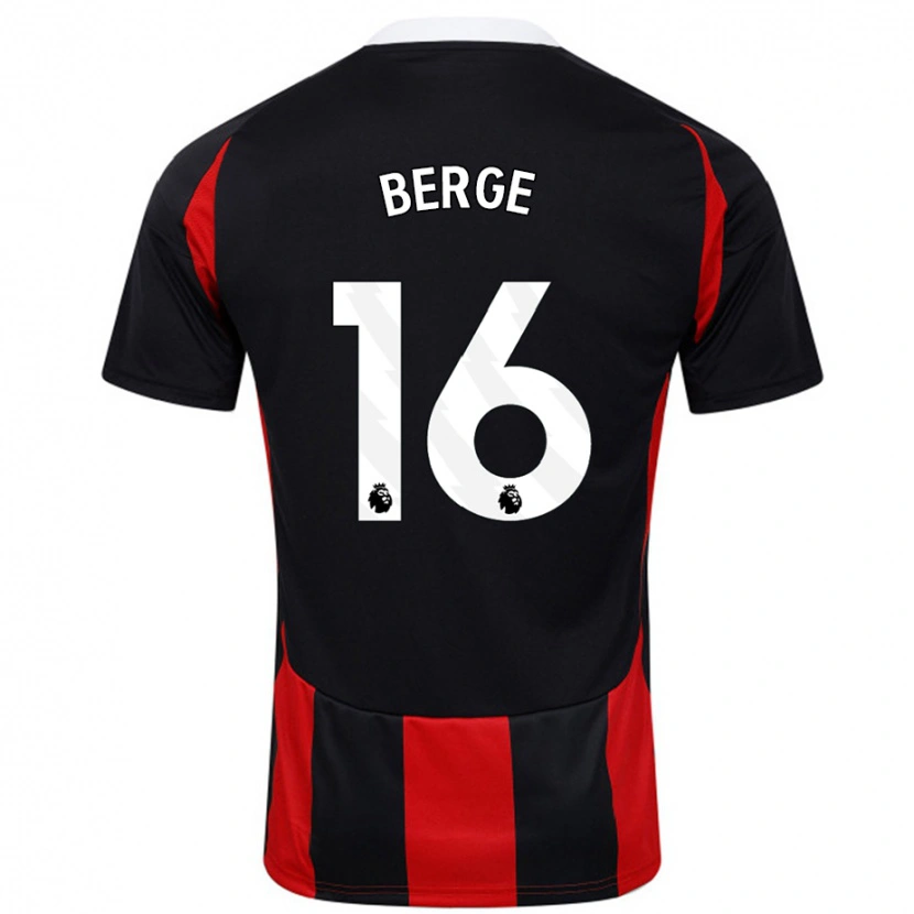 Danxen Hombre Camiseta Sander Berge #16 Negro Rojo 2ª Equipación 2024/25 La Camisa México