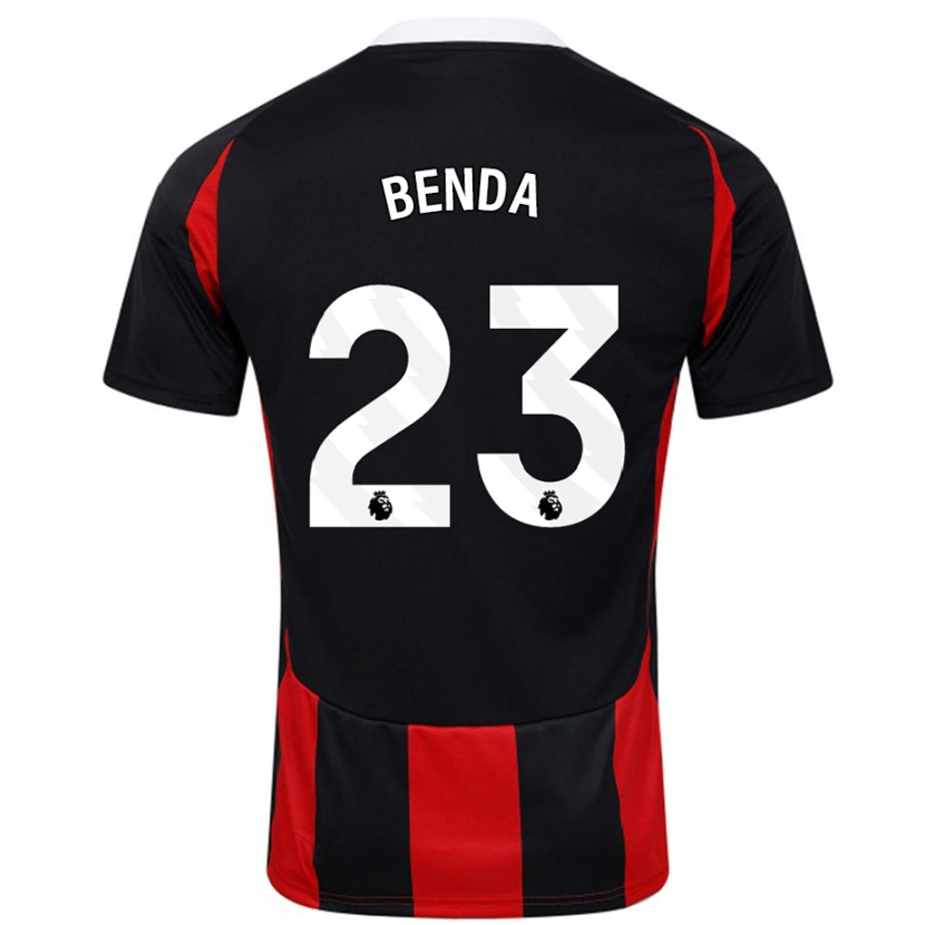 Danxen Hombre Camiseta Steven Benda #23 Negro Rojo 2ª Equipación 2024/25 La Camisa México