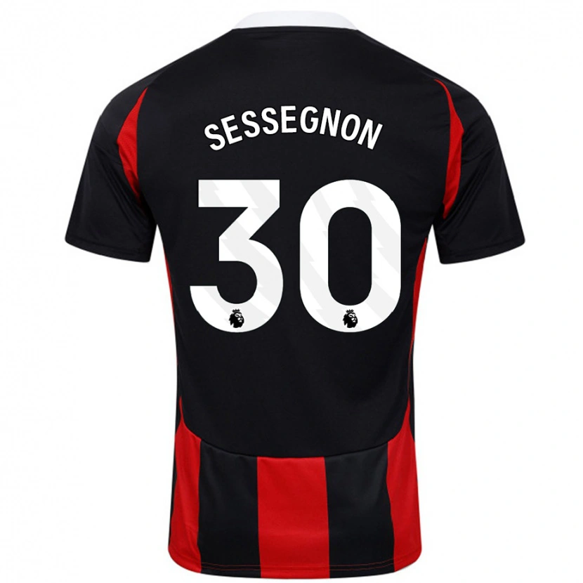 Danxen Hombre Camiseta Ryan Sessegnon #30 Negro Rojo 2ª Equipación 2024/25 La Camisa México