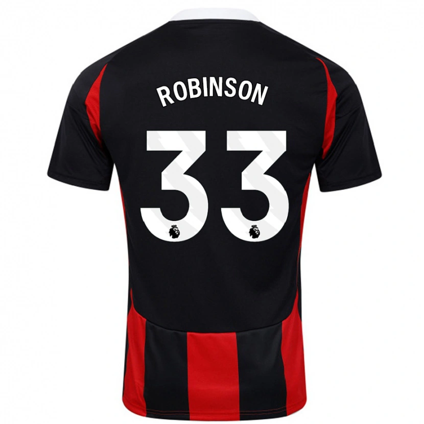 Danxen Hombre Camiseta Antonee Robinson #33 Negro Rojo 2ª Equipación 2024/25 La Camisa México