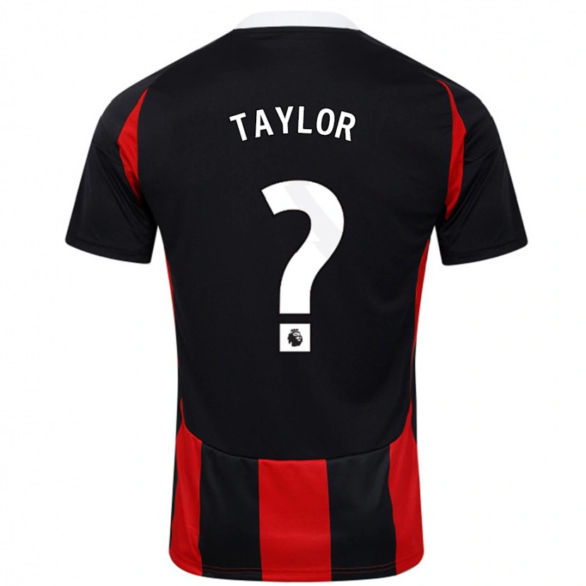 Danxen Hombre Camiseta Archie Taylor #0 Negro Rojo 2ª Equipación 2024/25 La Camisa México