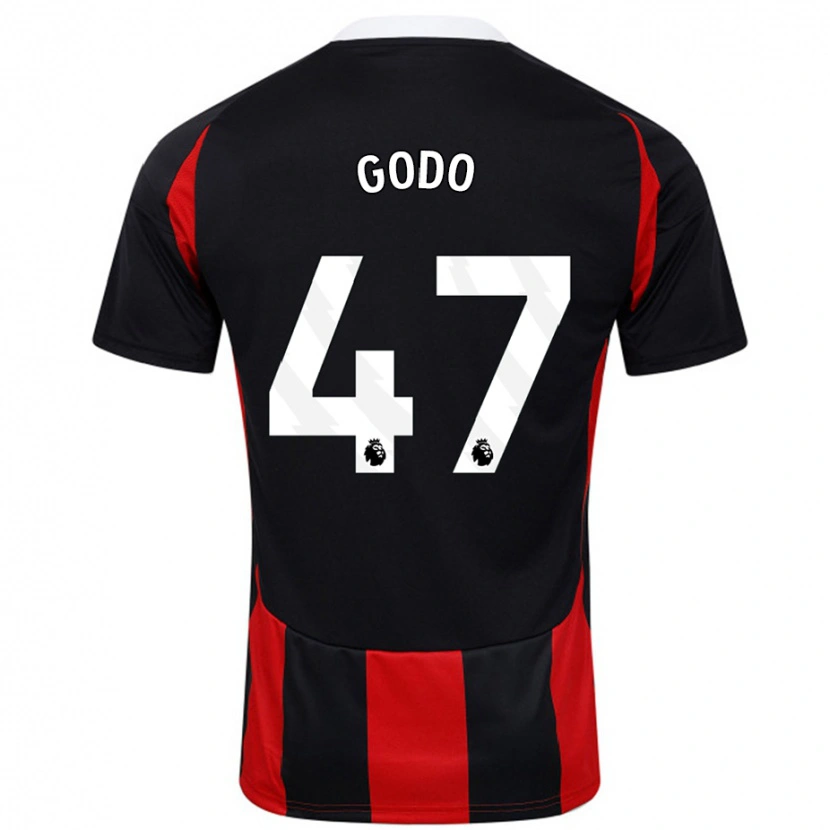 Danxen Hombre Camiseta Martial Godo #47 Negro Rojo 2ª Equipación 2024/25 La Camisa México