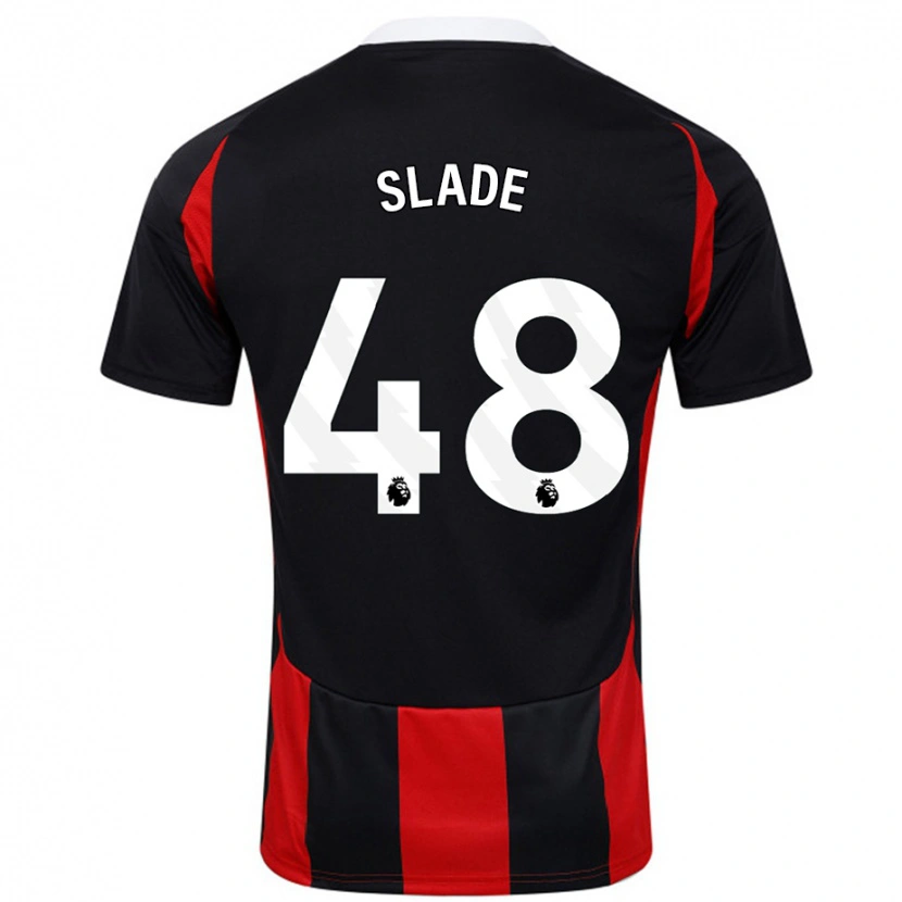 Danxen Hombre Camiseta Bradley Slade #48 Negro Rojo 2ª Equipación 2024/25 La Camisa México