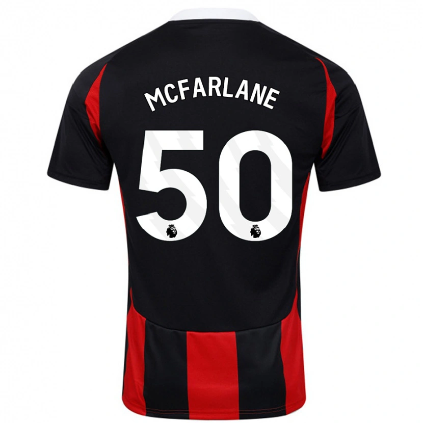 Danxen Hombre Camiseta Callum Mcfarlane #50 Negro Rojo 2ª Equipación 2024/25 La Camisa México
