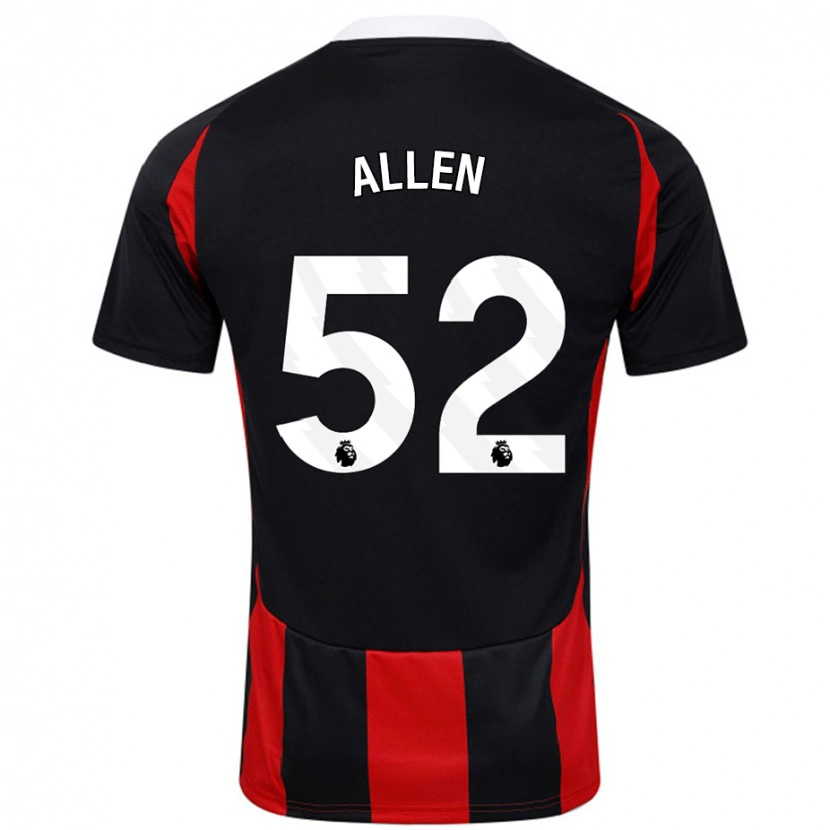 Danxen Hombre Camiseta Michael Allen #52 Negro Rojo 2ª Equipación 2024/25 La Camisa México