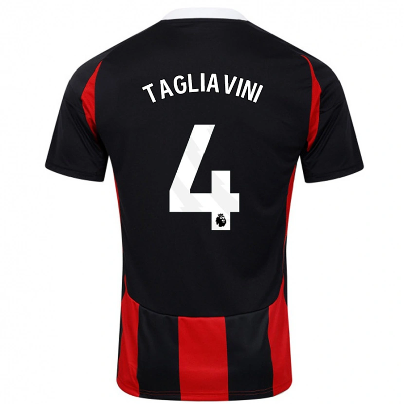 Danxen Hombre Camiseta Ella Tagliavini #4 Negro Rojo 2ª Equipación 2024/25 La Camisa México