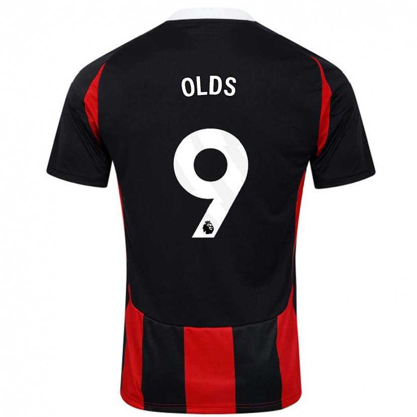 Danxen Hombre Camiseta Ellie Olds #9 Negro Rojo 2ª Equipación 2024/25 La Camisa México