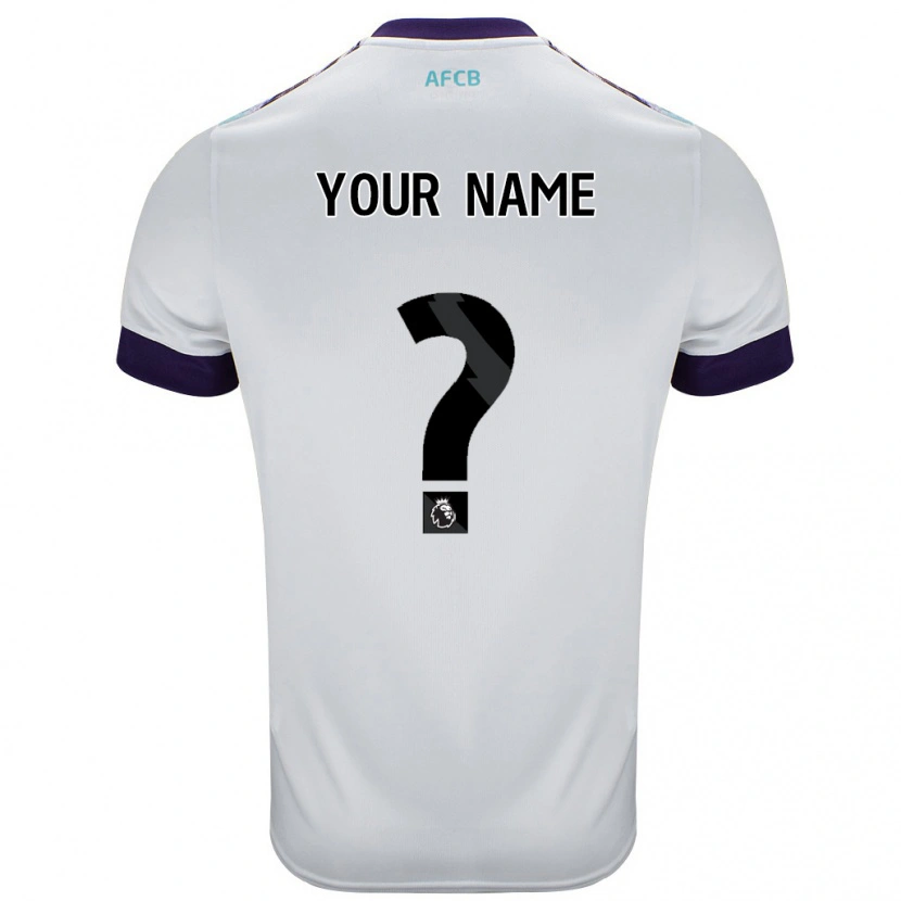 Danxen Hombre Camiseta Su Nombre #0 Blanco Verde Púrpura 2ª Equipación 2024/25 La Camisa México