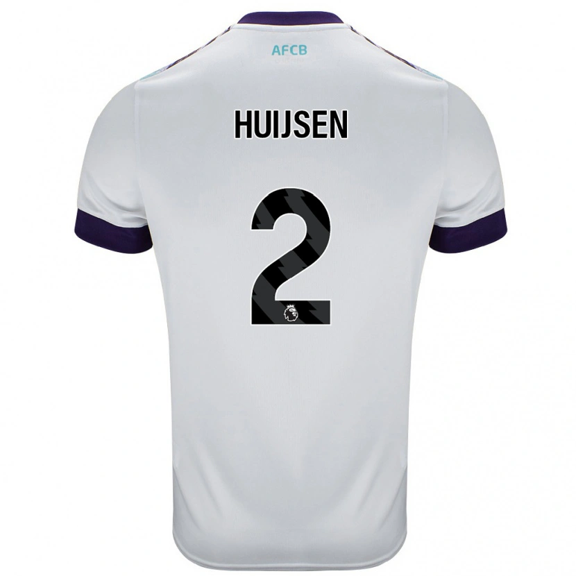 Danxen Hombre Camiseta Dean Huijsen #2 Blanco Verde Púrpura 2ª Equipación 2024/25 La Camisa México