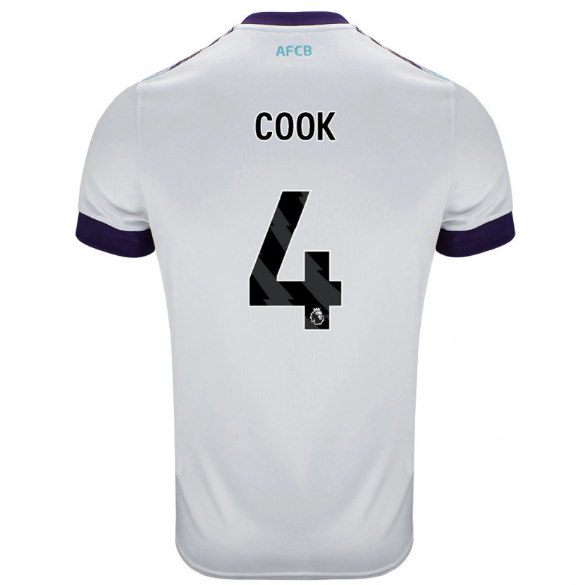 Danxen Hombre Camiseta Lewis Cook #4 Blanco Verde Púrpura 2ª Equipación 2024/25 La Camisa México