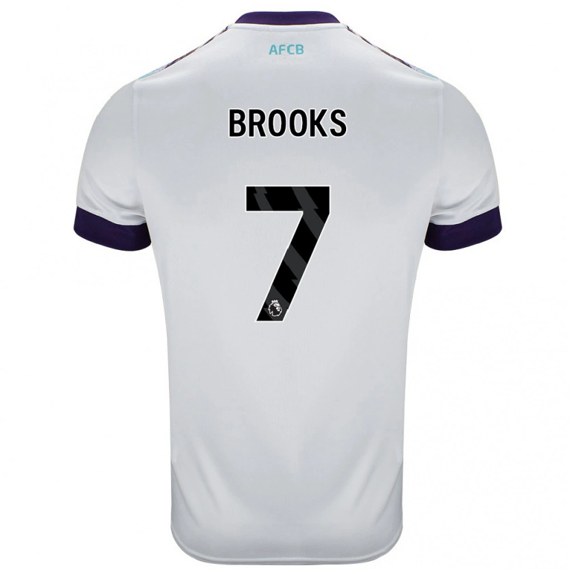 Danxen Hombre Camiseta David Brooks #7 Blanco Verde Púrpura 2ª Equipación 2024/25 La Camisa México