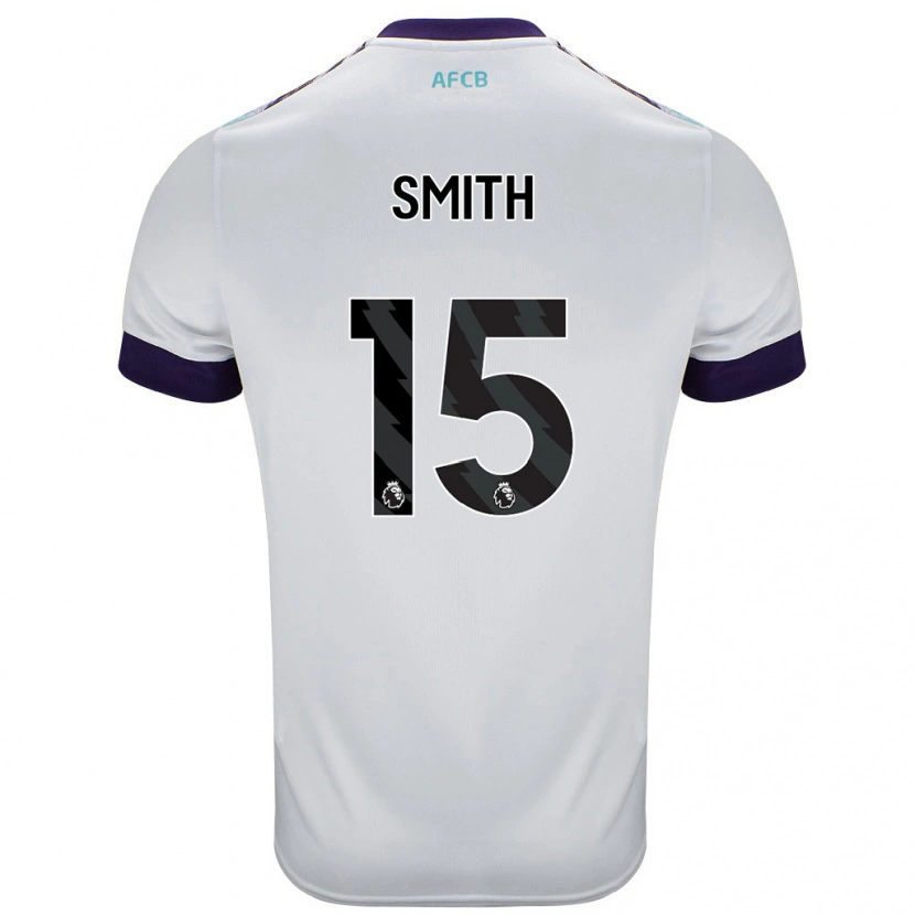 Danxen Hombre Camiseta Adam Smith #15 Blanco Verde Púrpura 2ª Equipación 2024/25 La Camisa México