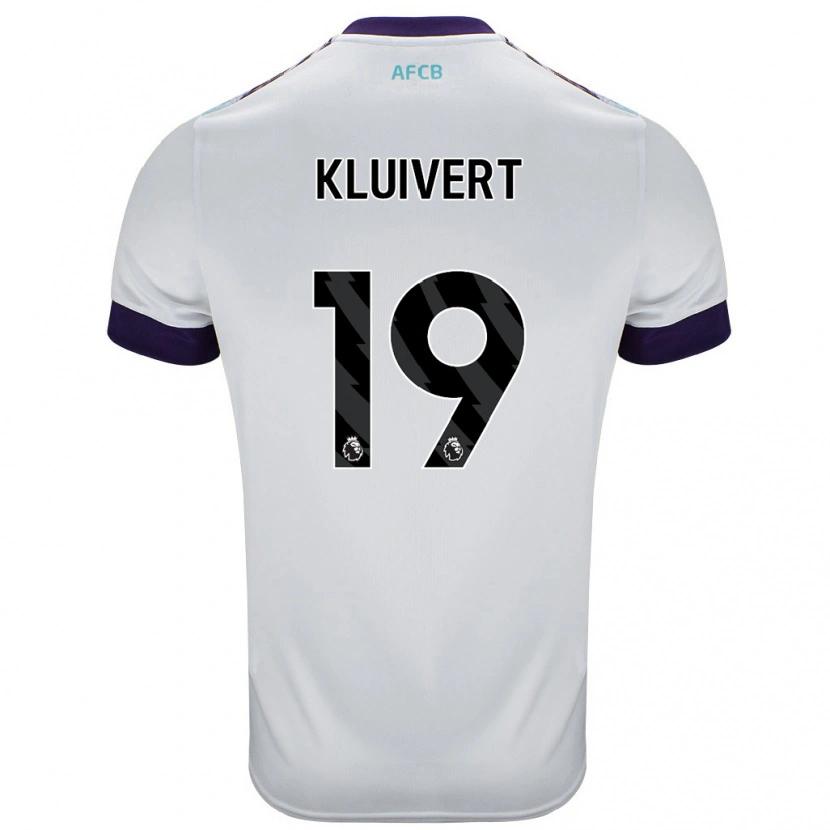 Danxen Hombre Camiseta Justin Kluivert #19 Blanco Verde Púrpura 2ª Equipación 2024/25 La Camisa México