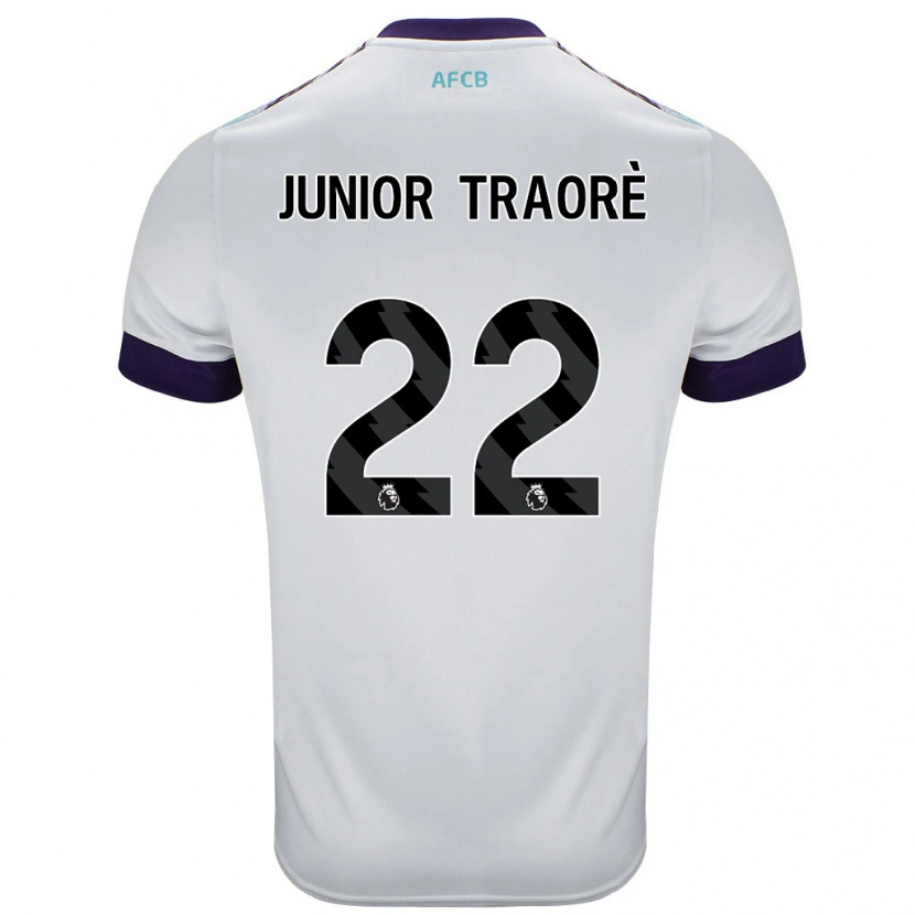 Danxen Hombre Camiseta Hamed Junior Traorè #22 Blanco Verde Púrpura 2ª Equipación 2024/25 La Camisa México