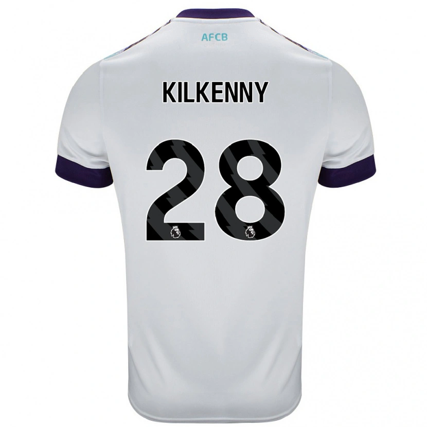 Danxen Hombre Camiseta Gavin Kilkenny #28 Blanco Verde Púrpura 2ª Equipación 2024/25 La Camisa México