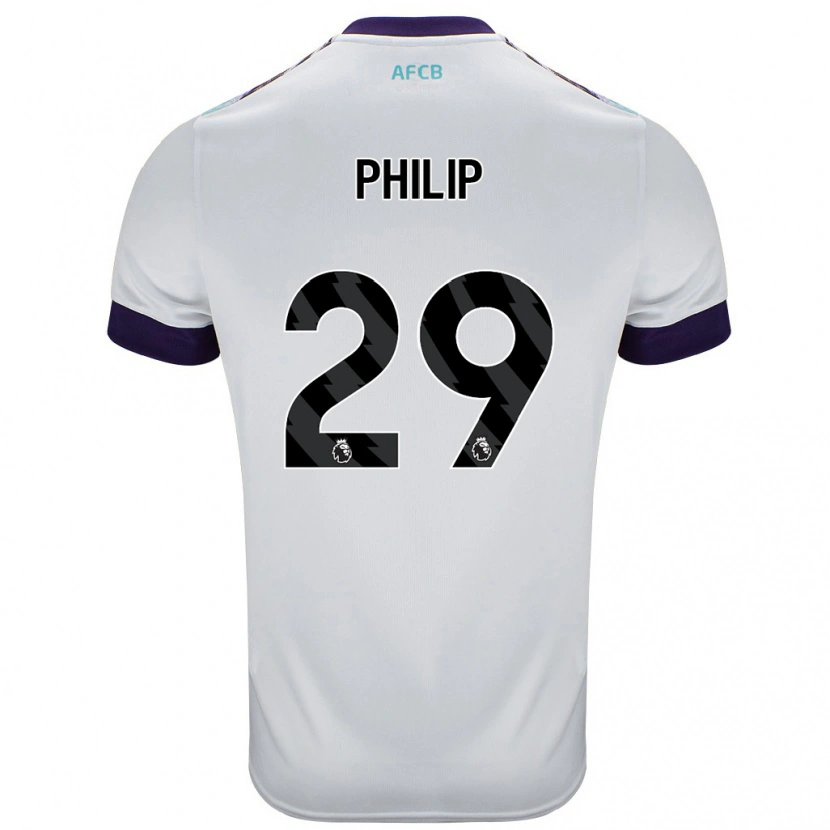 Danxen Hombre Camiseta Philip Billing #29 Blanco Verde Púrpura 2ª Equipación 2024/25 La Camisa México