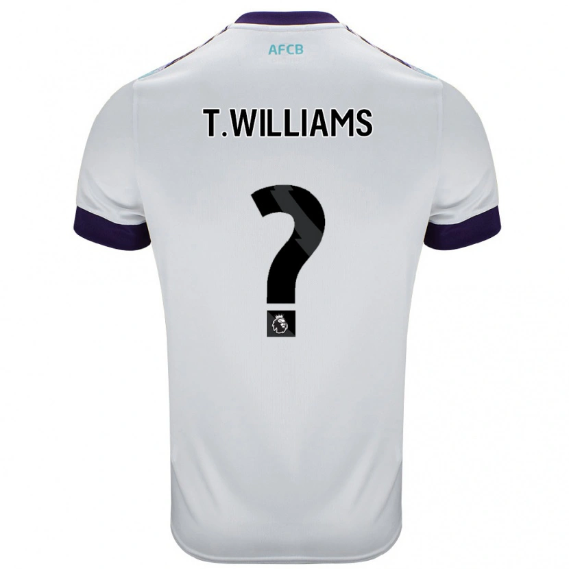 Danxen Hombre Camiseta Toure Williams #0 Blanco Verde Púrpura 2ª Equipación 2024/25 La Camisa México