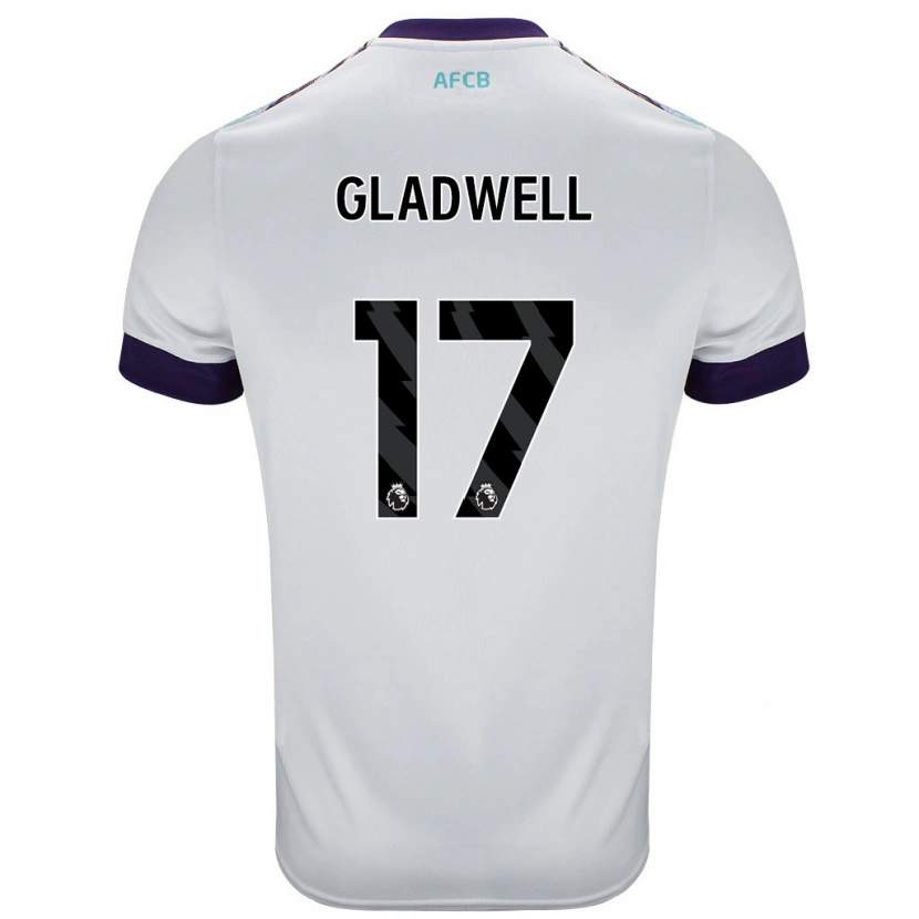 Danxen Hombre Camiseta Molly Gladwell #17 Blanco Verde Púrpura 2ª Equipación 2024/25 La Camisa México