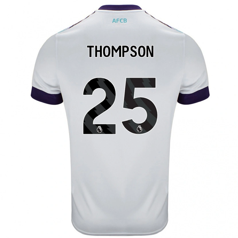 Danxen Hombre Camiseta Kenni Thompson #25 Blanco Verde Púrpura 2ª Equipación 2024/25 La Camisa México