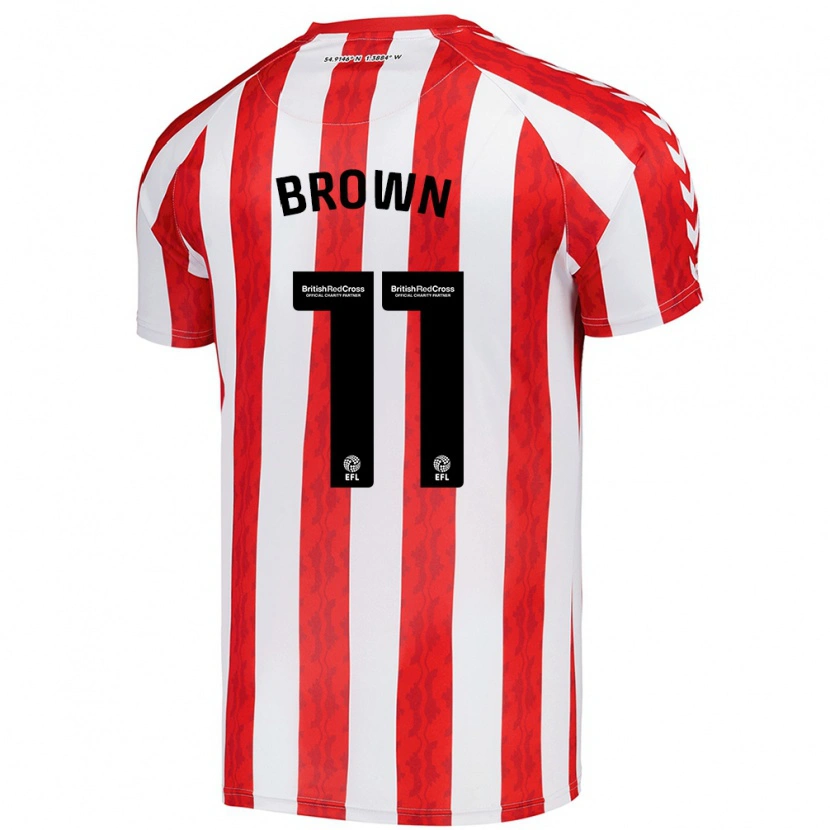 Danxen Mujer Camiseta Jessica Brown #11 Rojo Blanco 1ª Equipación 2024/25 La Camisa México
