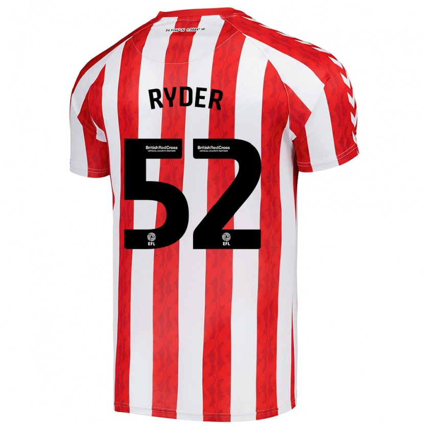 Danxen Mujer Camiseta Joe Ryder #52 Rojo Blanco 1ª Equipación 2024/25 La Camisa México
