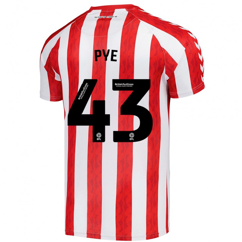 Danxen Mujer Camiseta Connor Pye #43 Rojo Blanco 1ª Equipación 2024/25 La Camisa México