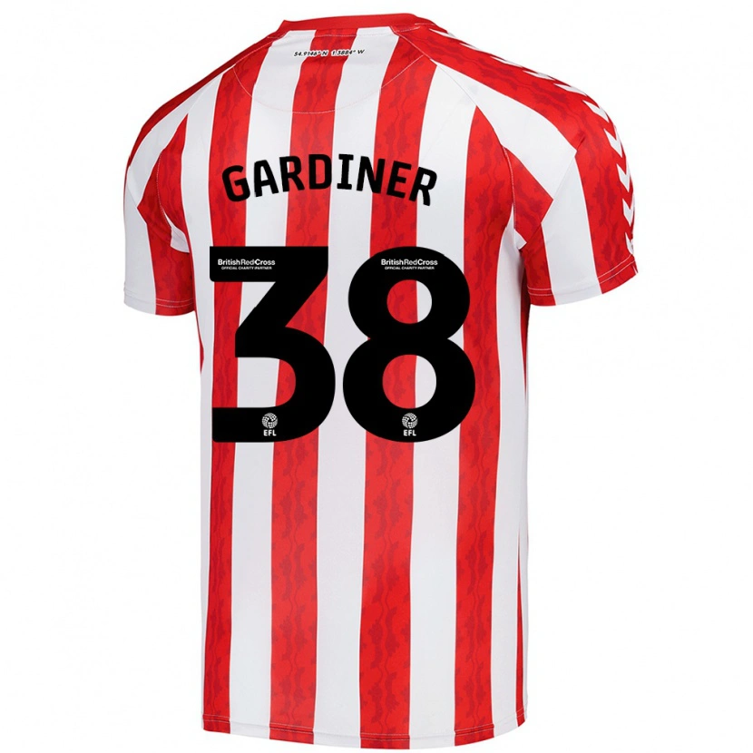 Danxen Mujer Camiseta Harry Gardiner #38 Rojo Blanco 1ª Equipación 2024/25 La Camisa México