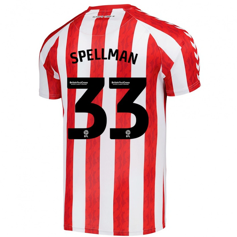 Danxen Mujer Camiseta Michael Spellman #33 Rojo Blanco 1ª Equipación 2024/25 La Camisa México