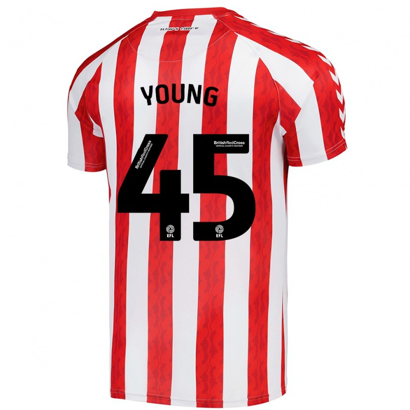 Danxen Mujer Camiseta Matthew Young #45 Rojo Blanco 1ª Equipación 2024/25 La Camisa México