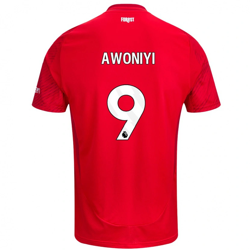 Danxen Mujer Camiseta Taiwo Awoniyi #9 Rojo Blanco 1ª Equipación 2024/25 La Camisa México