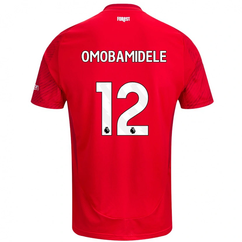 Danxen Mujer Camiseta Andrew Omobamidele #12 Rojo Blanco 1ª Equipación 2024/25 La Camisa México