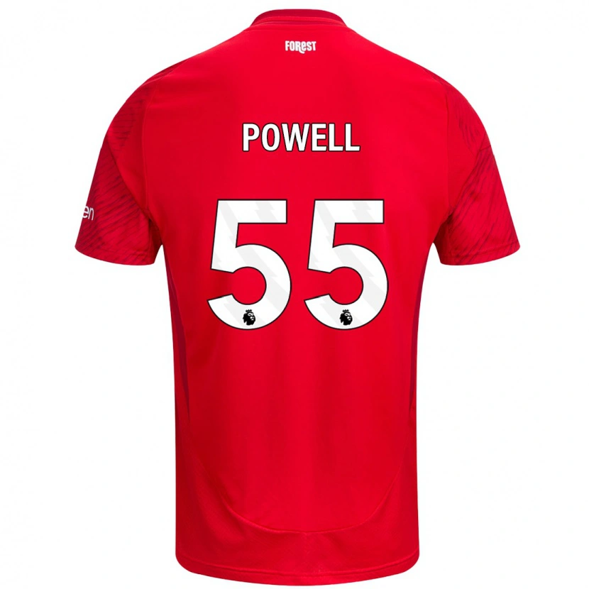 Danxen Mujer Camiseta Josh Powell #55 Rojo Blanco 1ª Equipación 2024/25 La Camisa México