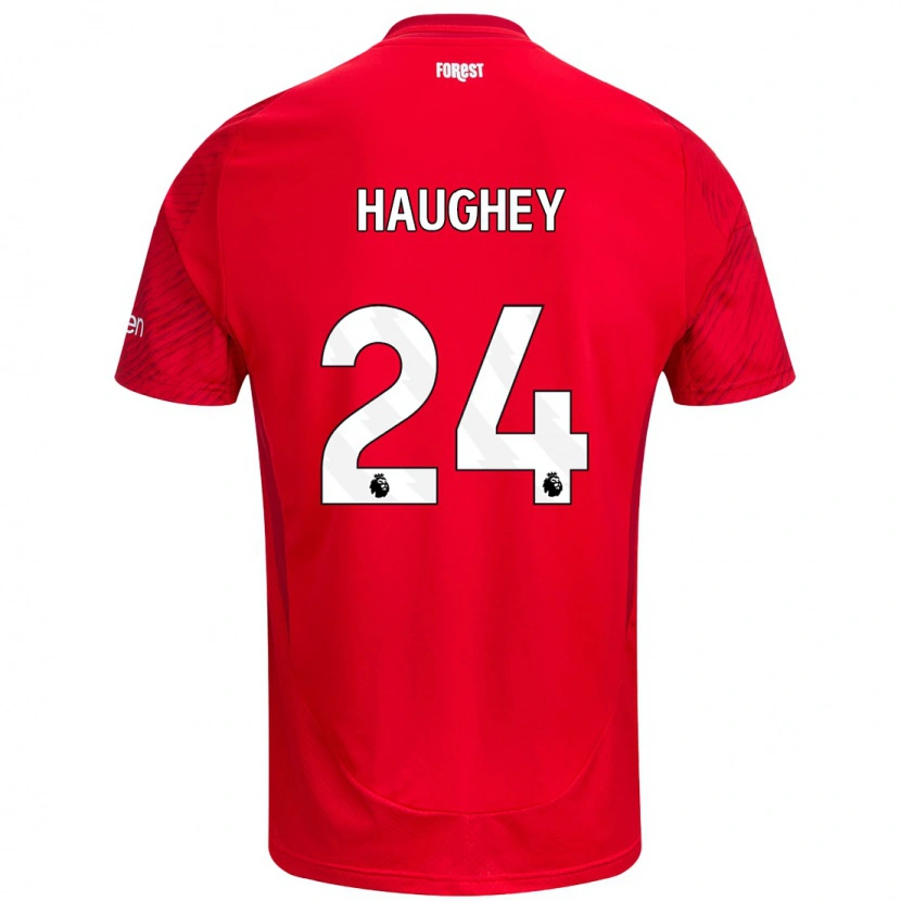 Danxen Mujer Camiseta Ella Haughey #24 Rojo Blanco 1ª Equipación 2024/25 La Camisa México