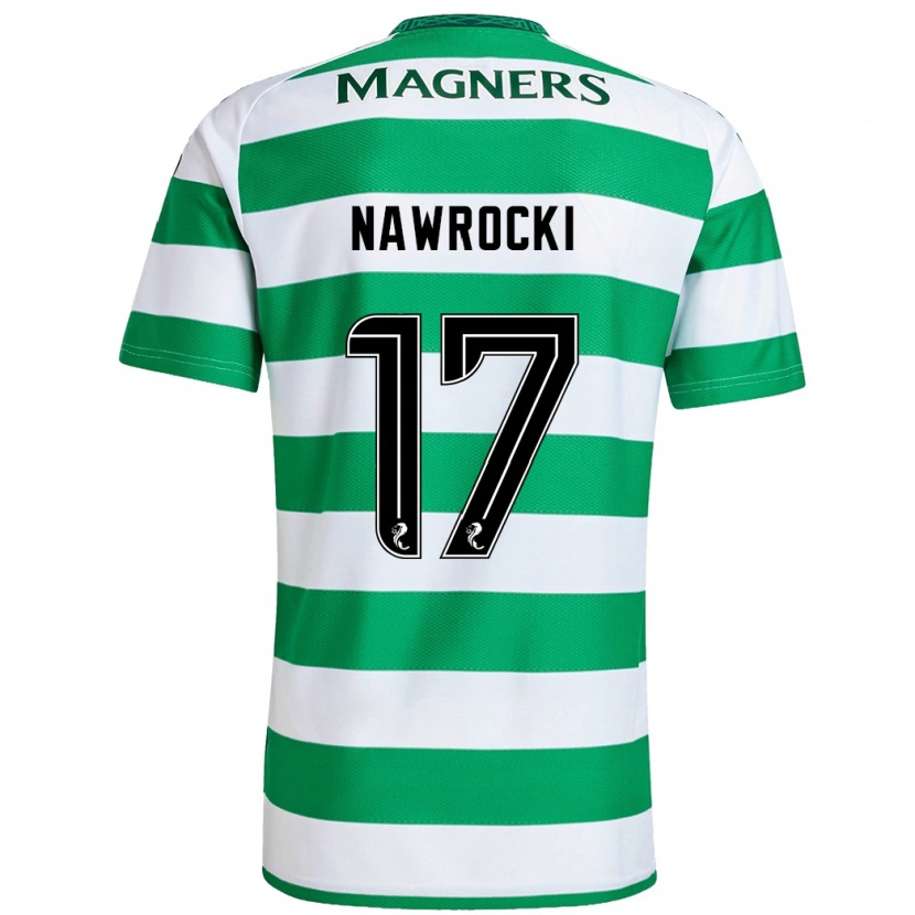 Danxen Mujer Camiseta Maik Nawrocki #17 Verde Blanco 1ª Equipación 2024/25 La Camisa México