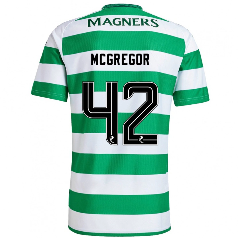 Danxen Mujer Camiseta Callum Mcgregor #42 Verde Blanco 1ª Equipación 2024/25 La Camisa México