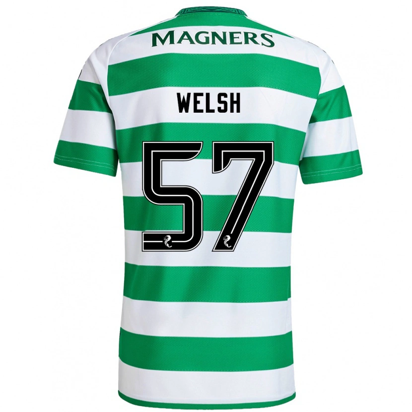 Danxen Mujer Camiseta Stephen Welsh #57 Verde Blanco 1ª Equipación 2024/25 La Camisa México
