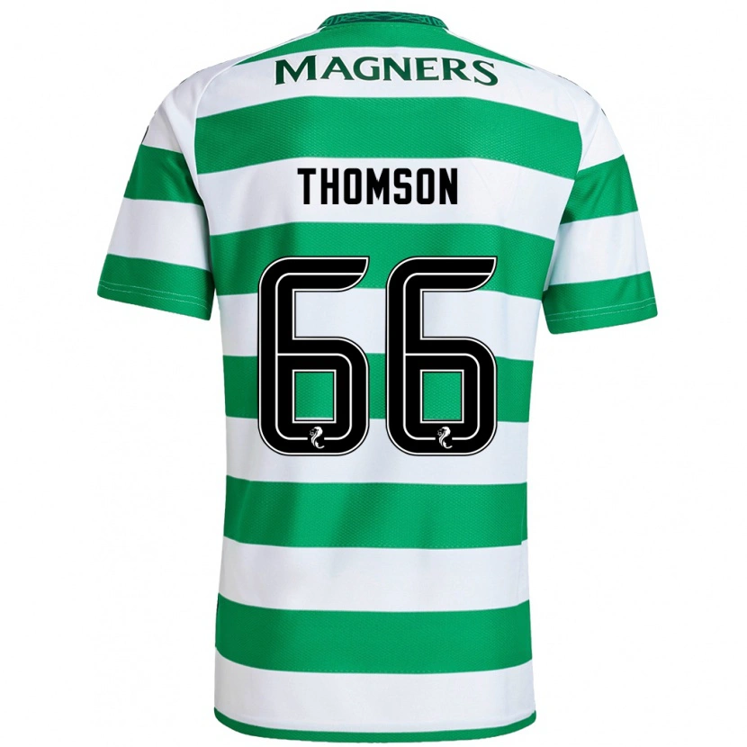 Danxen Mujer Camiseta Corey Thomson #66 Verde Blanco 1ª Equipación 2024/25 La Camisa México