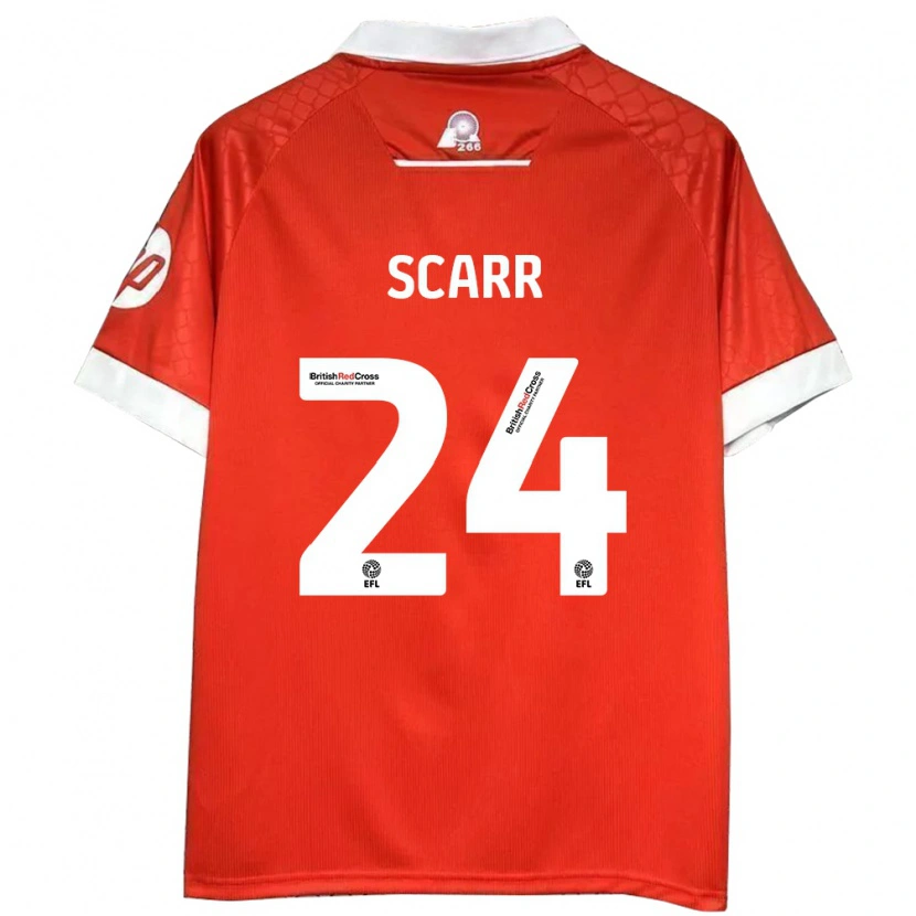Danxen Mujer Camiseta Dan Scarr #24 Rojo Blanco 1ª Equipación 2024/25 La Camisa México