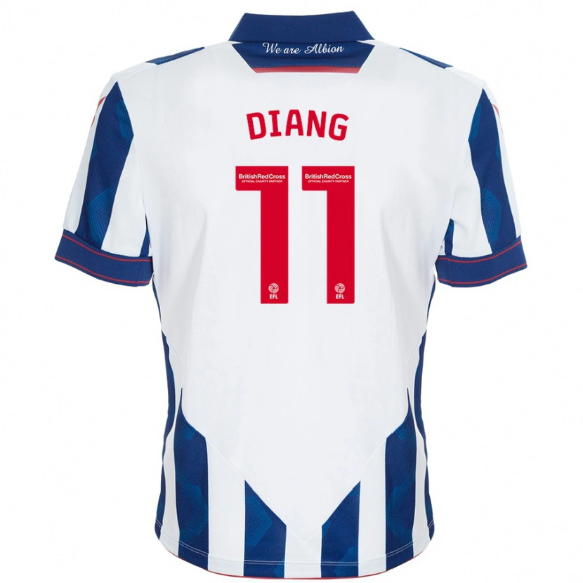 Danxen Mujer Camiseta Grady Diangana #11 Blanco Azul Oscuro 1ª Equipación 2024/25 La Camisa México