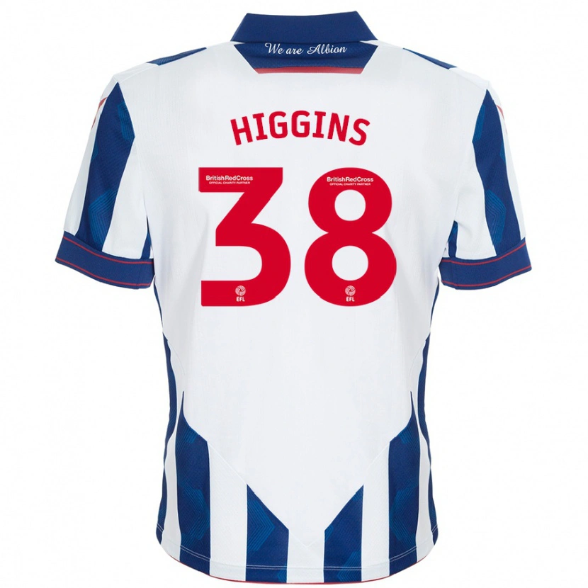 Danxen Mujer Camiseta Akeel Higgins #38 Blanco Azul Oscuro 1ª Equipación 2024/25 La Camisa México