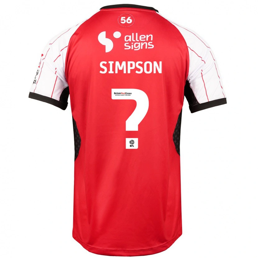 Danxen Mujer Camiseta John Simpson #0 Blanco 1ª Equipación 2024/25 La Camisa México