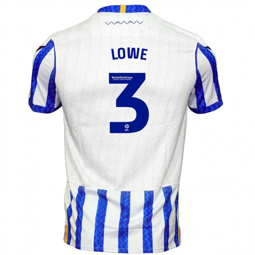 Danxen Mujer Camiseta Max Lowe #3 Azul Blanco 1ª Equipación 2024/25 La Camisa México
